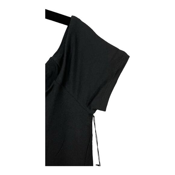 Susana Monaco Square Neck Cap Sleeve Knee Length‎ Dress in Black Size M NWT - Picture 6 of 10